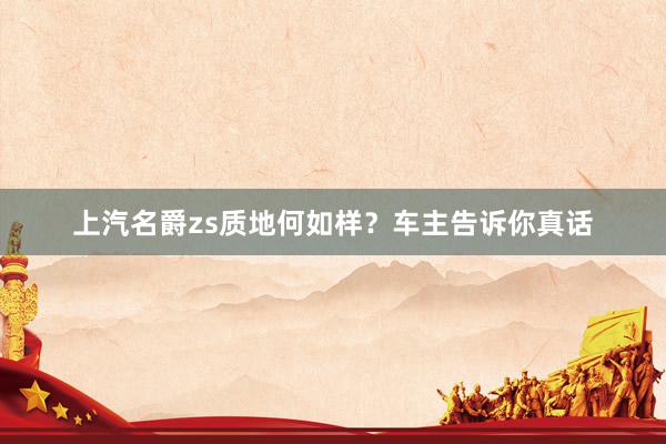 上汽名爵zs质地何如样？车主告诉你真话