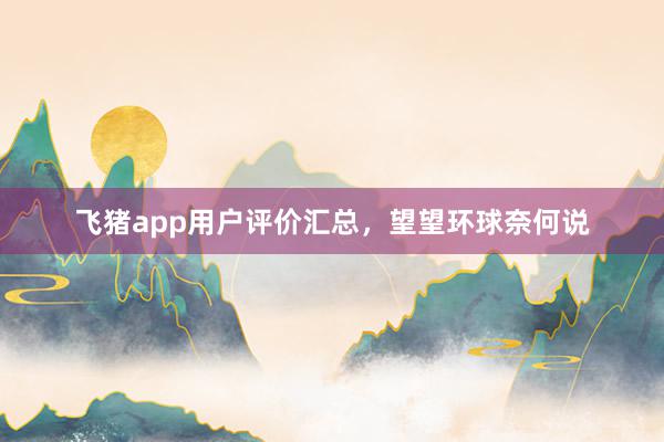 飞猪app用户评价汇总，望望环球奈何说